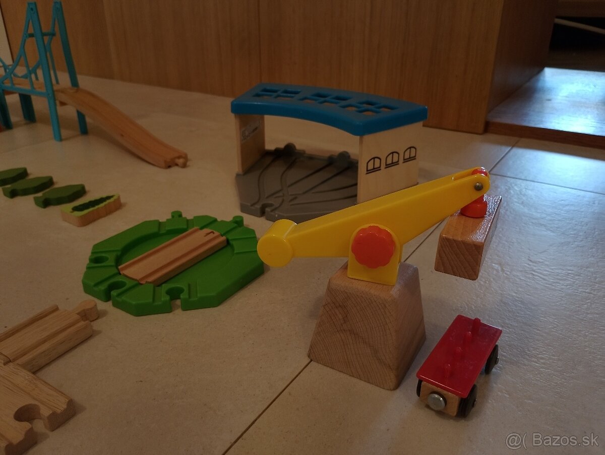 Drevené koľajnice 100ks sada vláčikov - 4