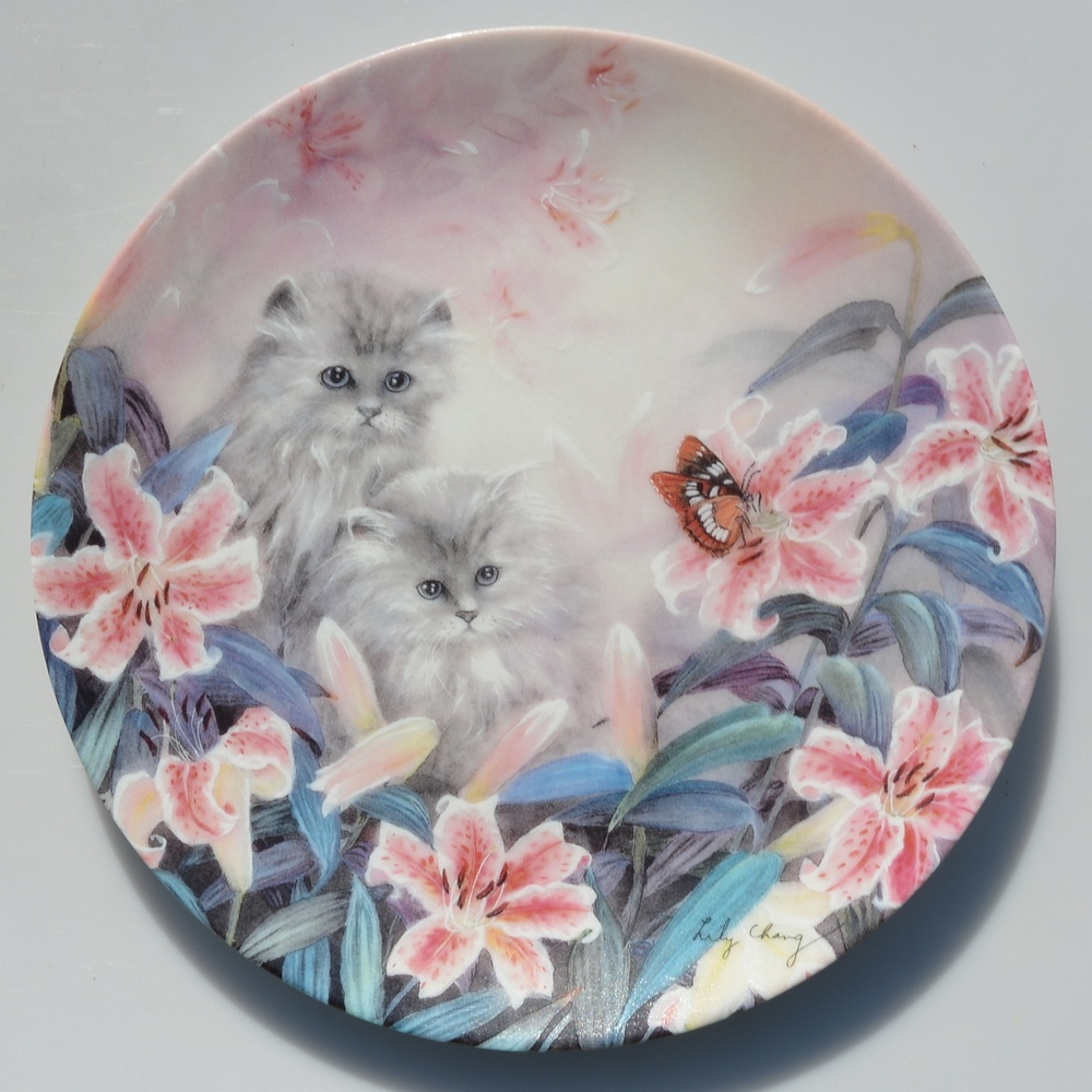 2 porcelánové taniere - Mačky - 4