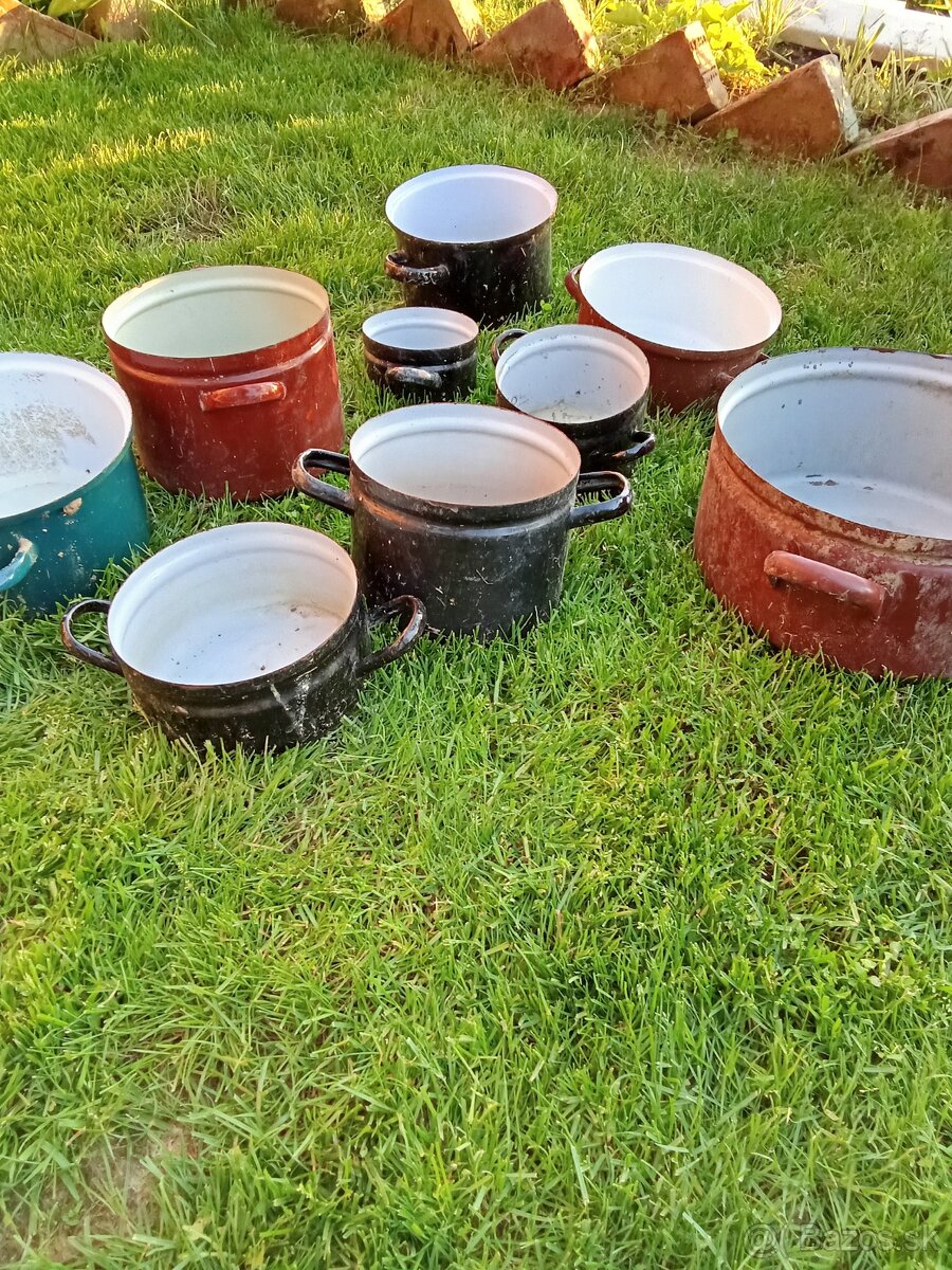 Hrnce,smaltované hrnce,pokrievky - 4