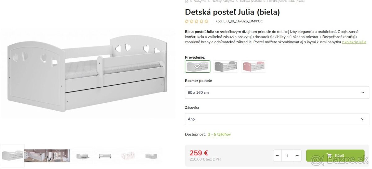 Detská posteľ Julia (biela) - 4