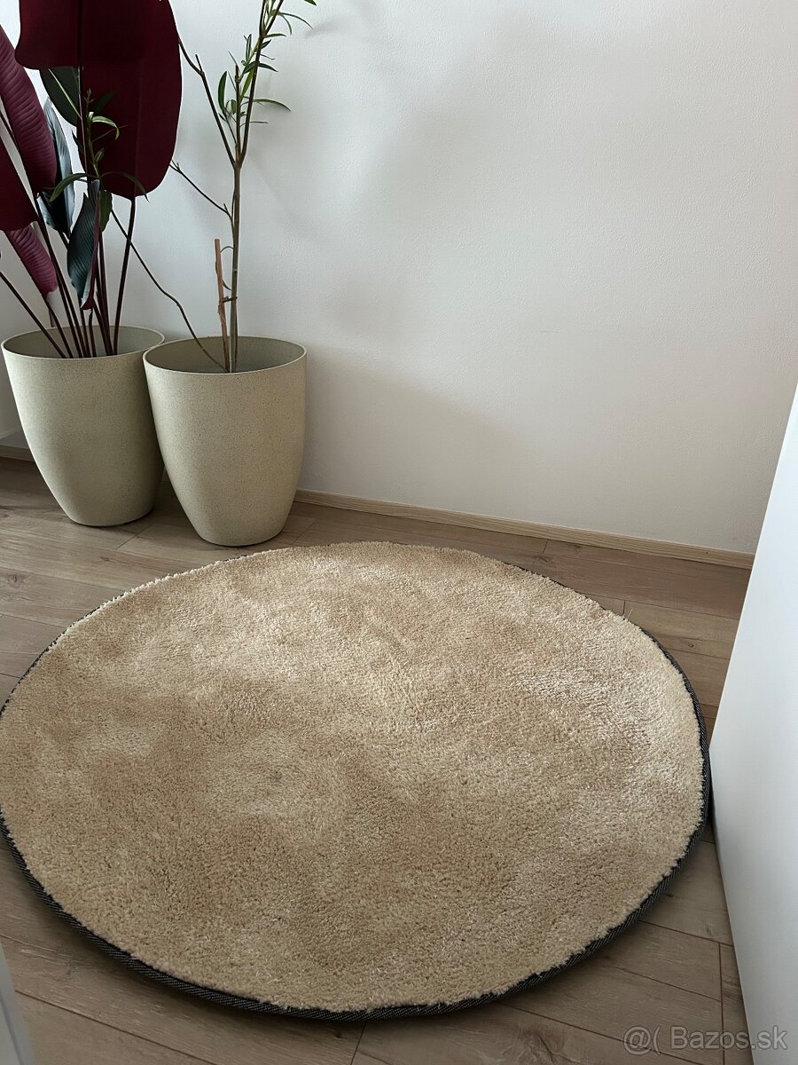 Kruhový koberec Béžový - 4
