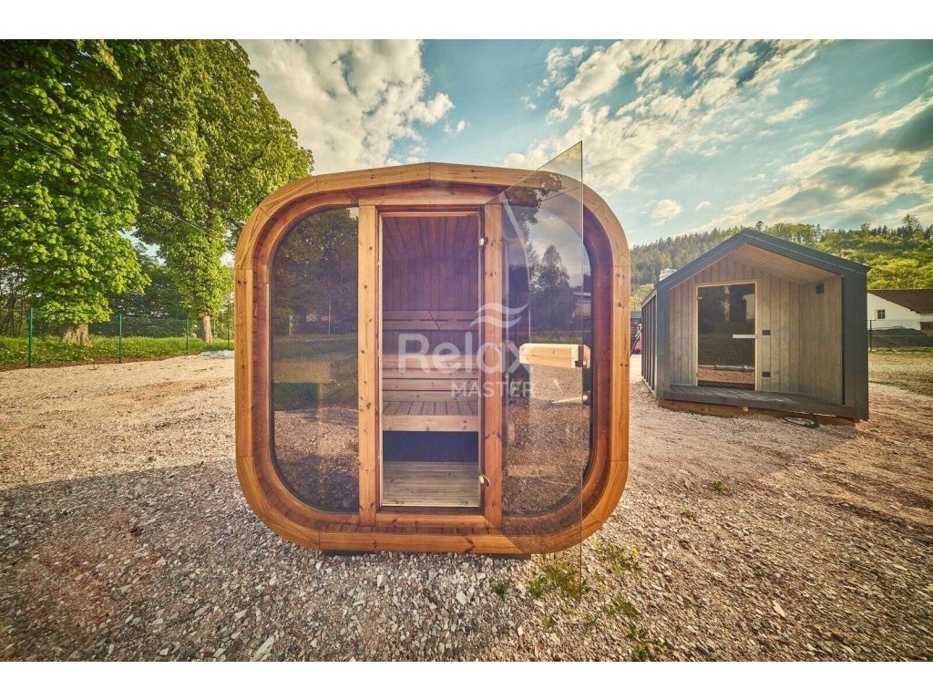 Sauna CUBE MIDI z termo dřeva - 4