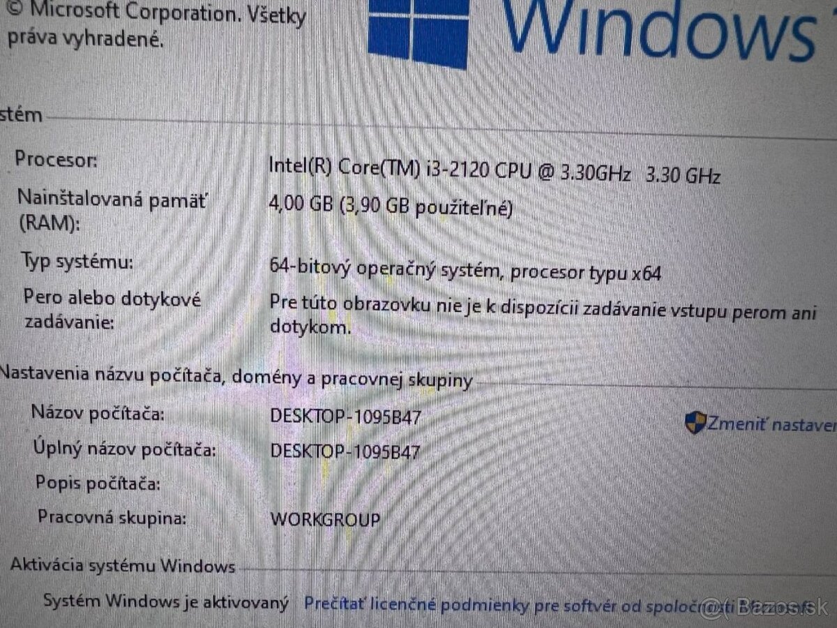 Počítač DELL.Intel i3-2120 2x3,30GHz.4gb ram.250gb HDD - 4