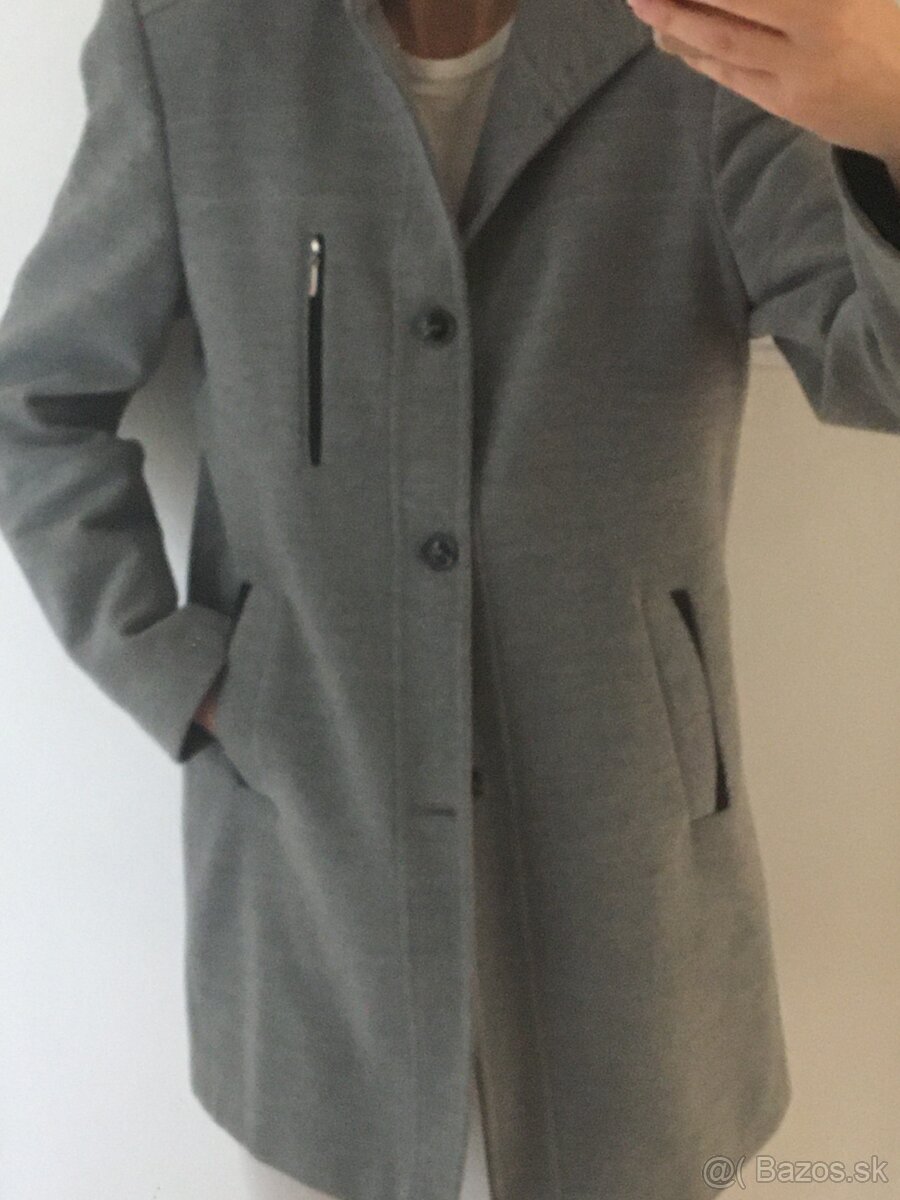 Predam lacno kabat pansky, sivy, velk M, na vysku 175 cm - 4