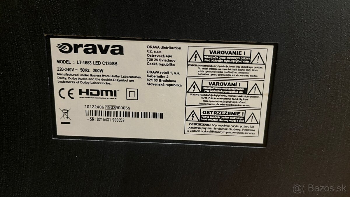 Predám TV Orava Led 65” - 4