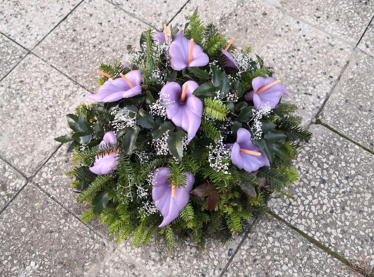 Tradičný plný vitý veniec na hrob, Dušičky - 4