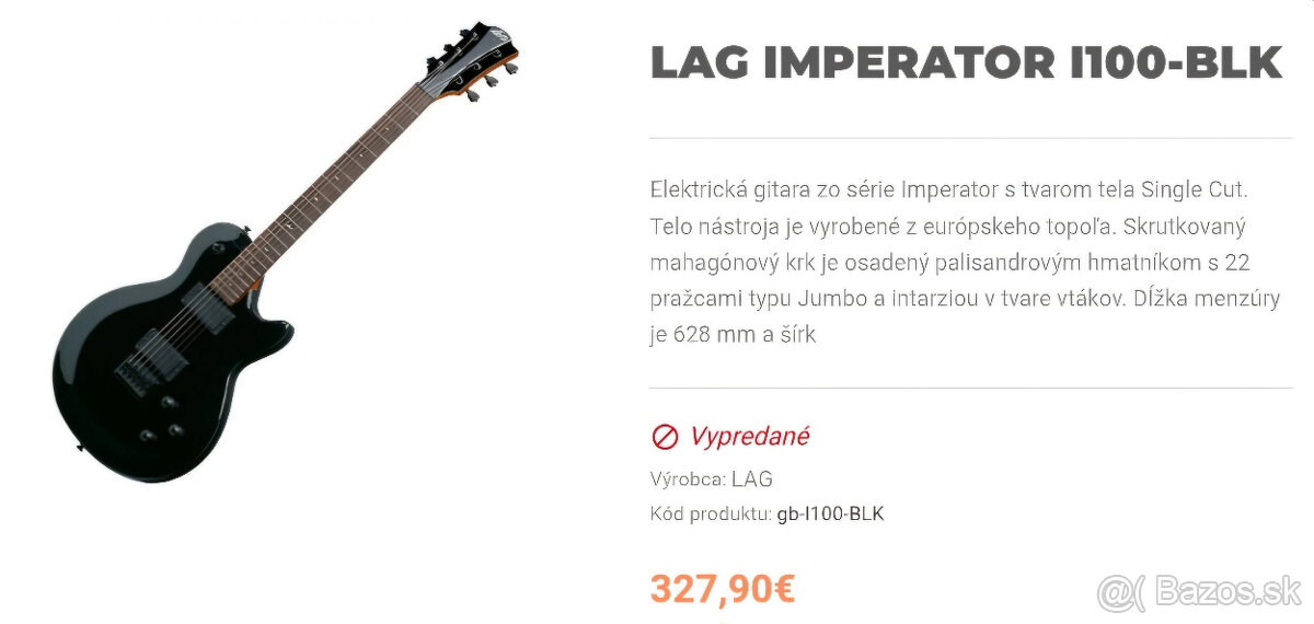 🎸 Predám: LAG Imperator I100-BLK + obal + nové struny - 4