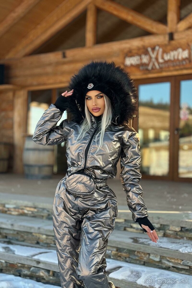 Krasna damska metalicka lyziarska suprava s ladvinkou NOVA - 4