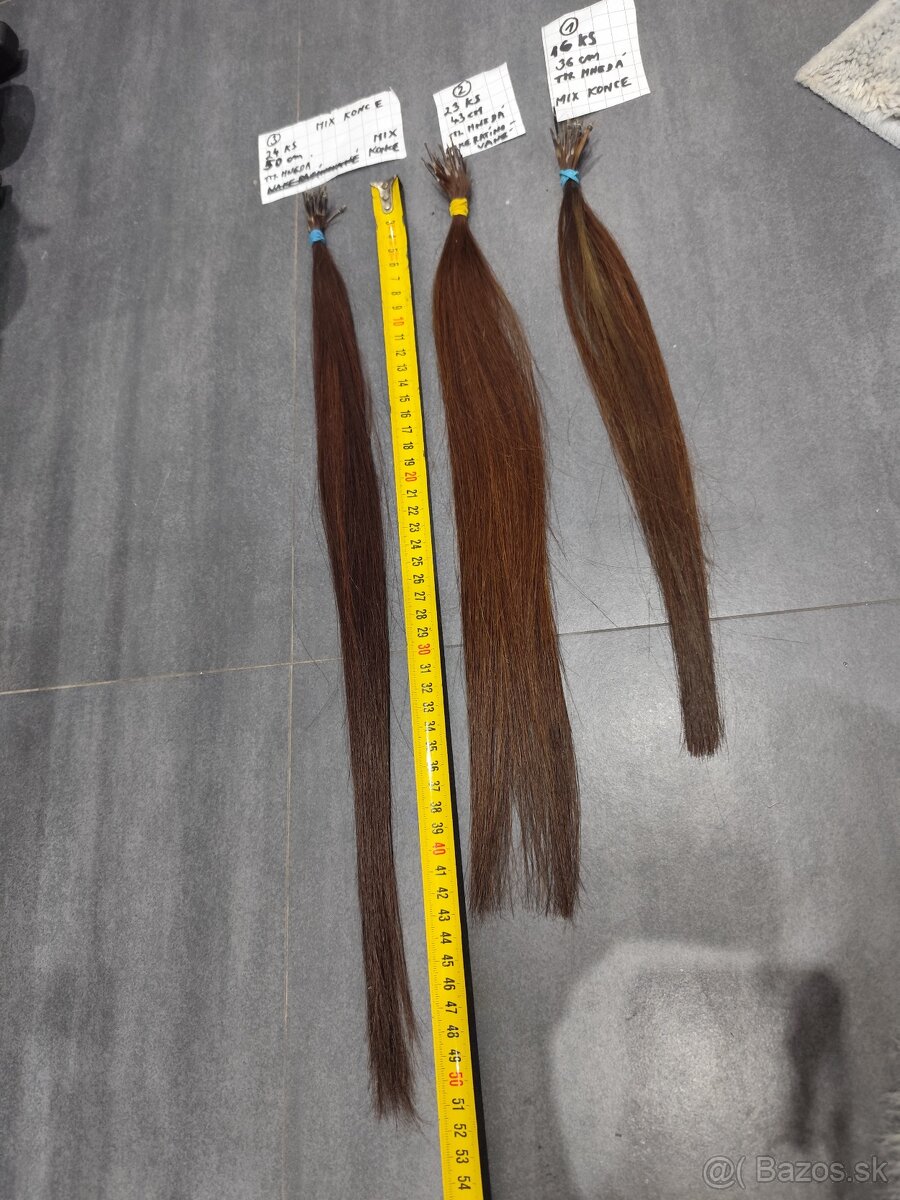 Ľudské vlasy na nadpájanie - hnedé - 4