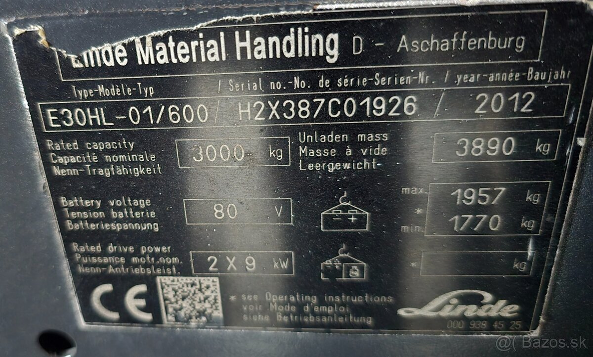 VZV Linde E30 HL/600 - 01 3t - 4