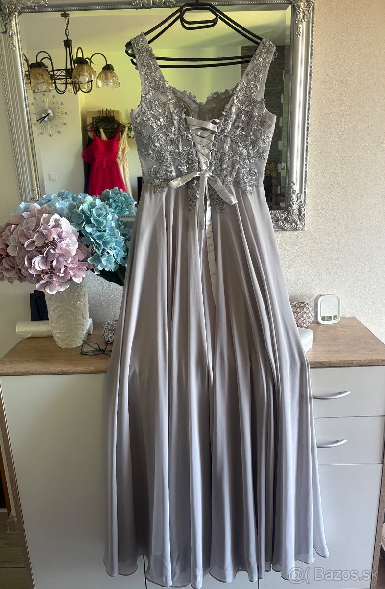 Strieborné spoločenské šaty 40/L - 4