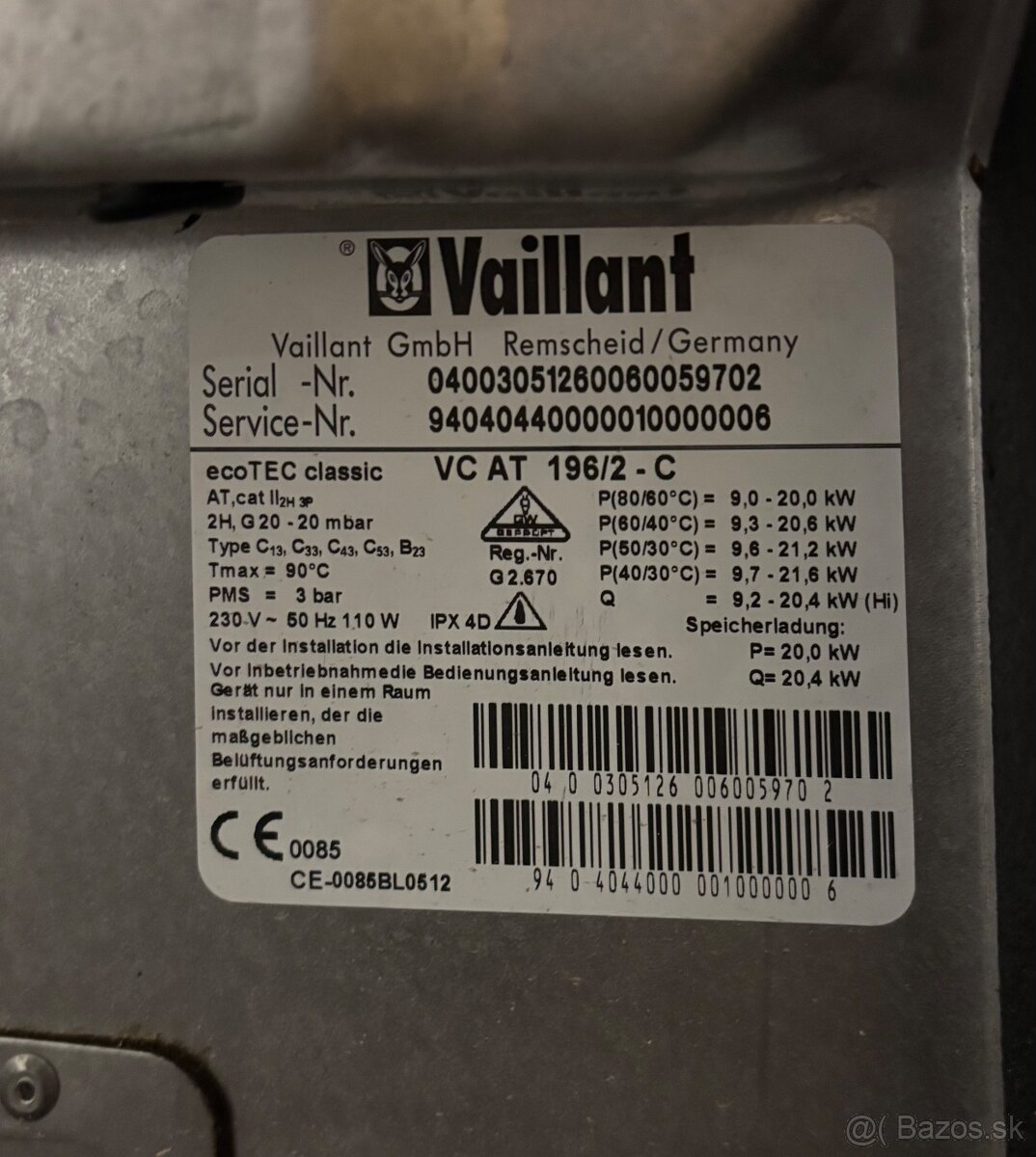 Náhradné diely na Vaillant VC AT 196/2, 21 kW - 4
