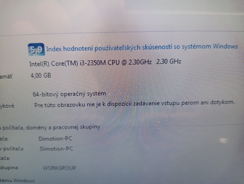 predám notebook DIMOTION FASTBOOK H2S6 , WINDOWS 7 - 4