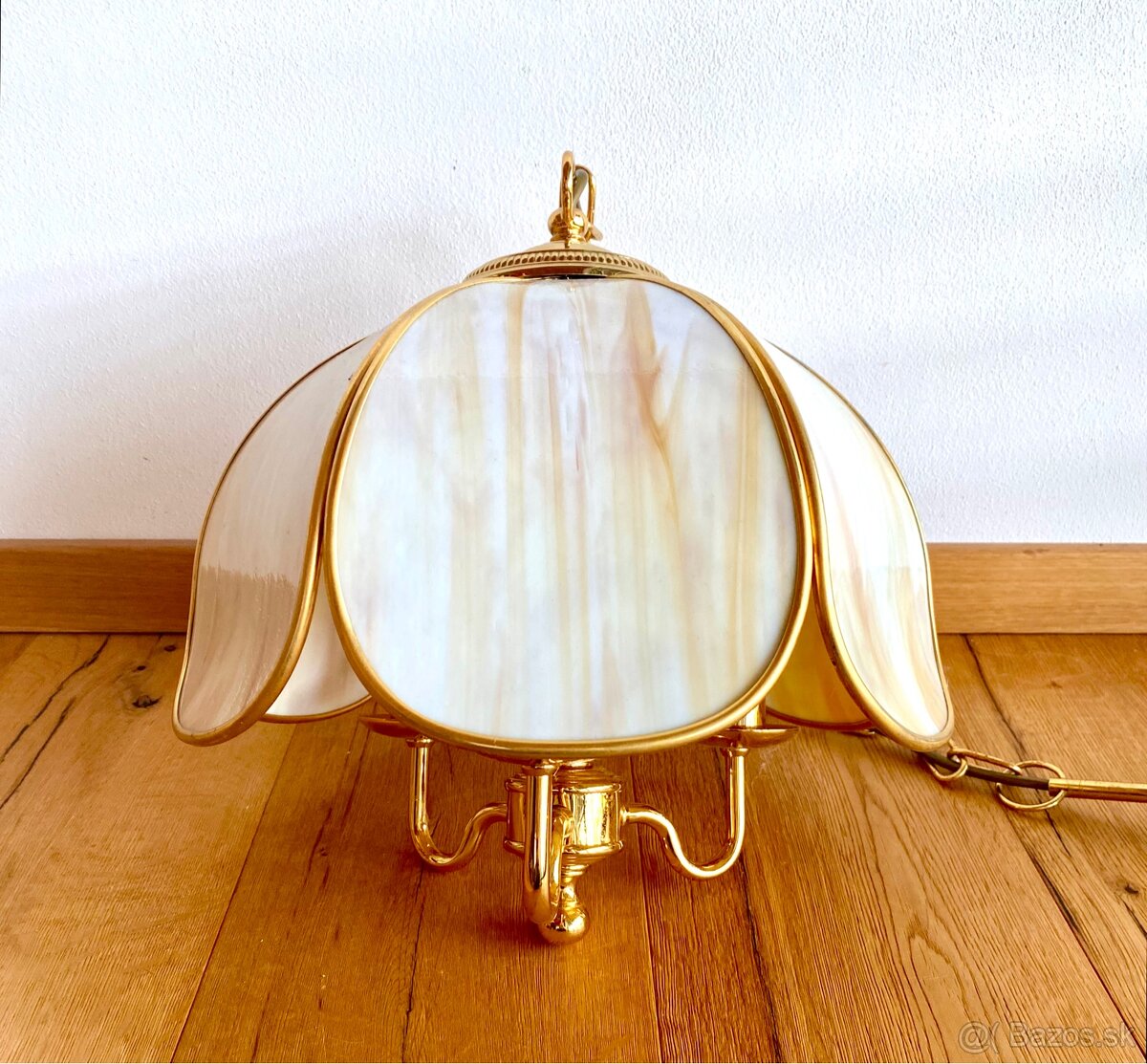 Stará mosazná Tiffany lampa - 4