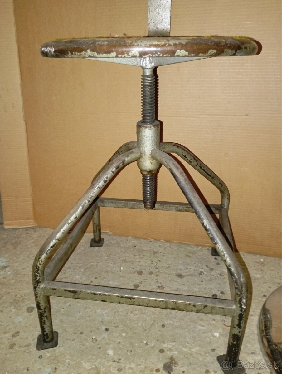 Otočna stolička s operadlom-ocelova - 4