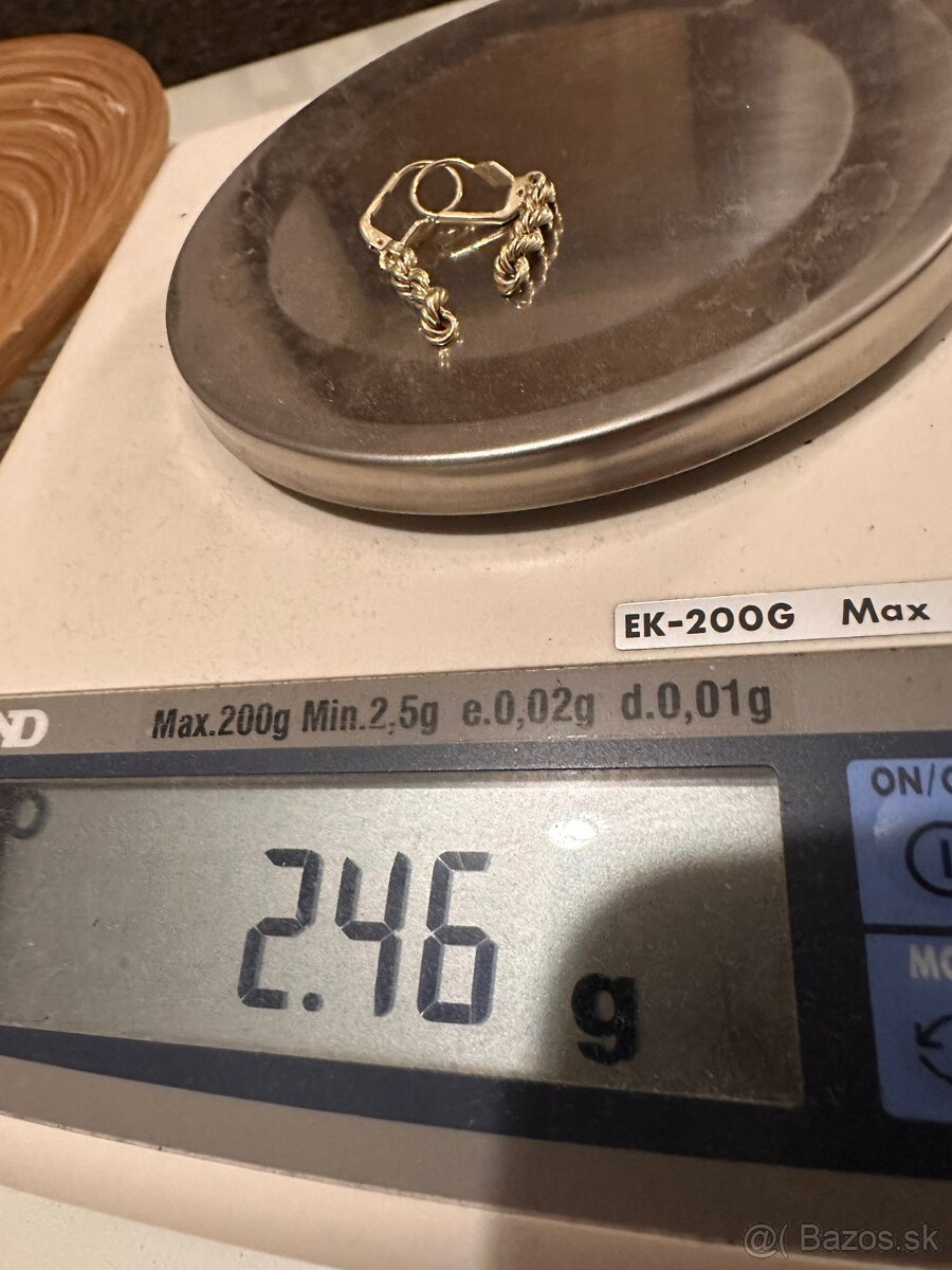 dámske zlaté visiace náušnice 14 kt zlato - 4