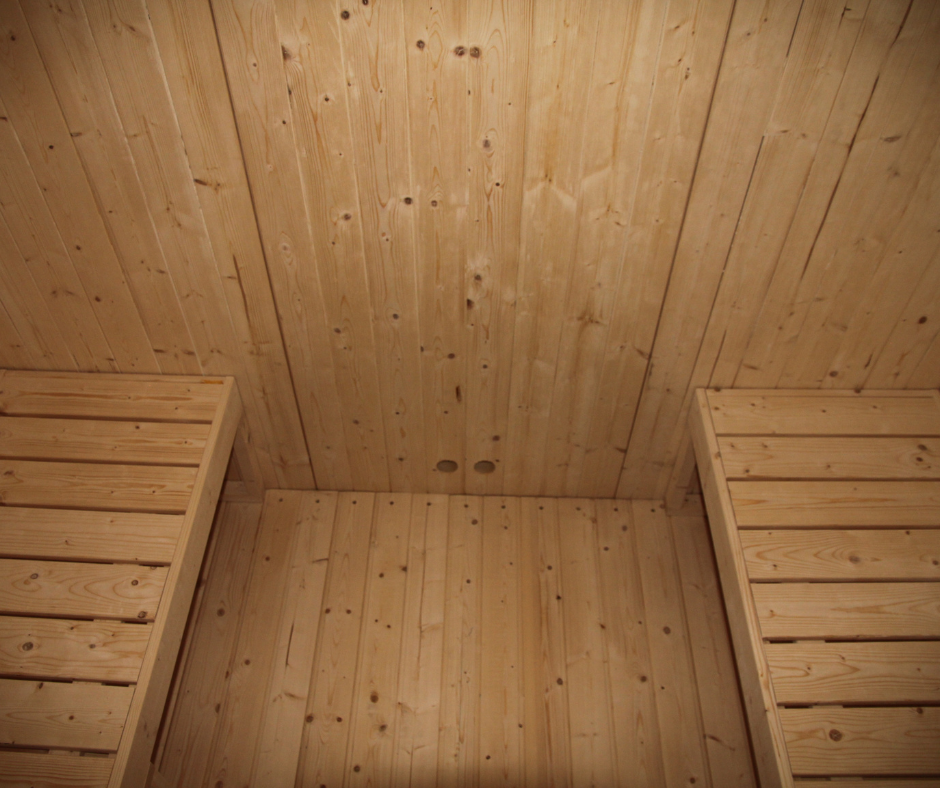 Kvadratická sauna z termodreva / smrek - 4
