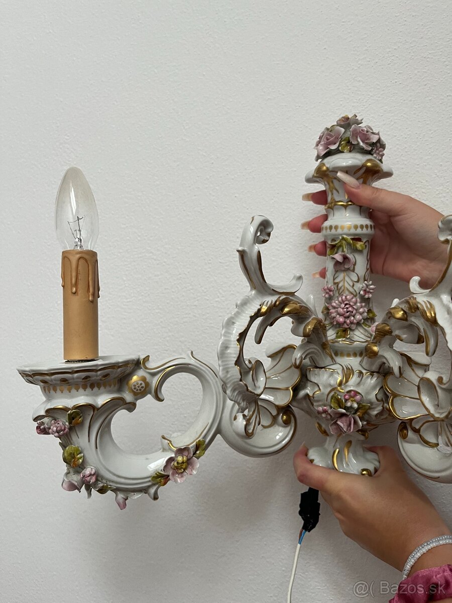 Porcelánová nástenná lampa - 4