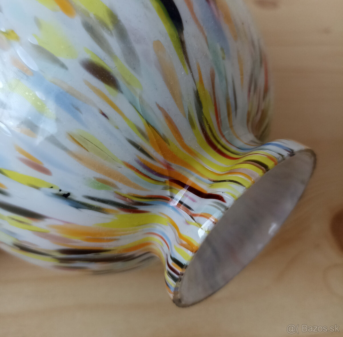 Art deco váza brokové sklo, sklárne S. Reich Valašské Mez. - 4