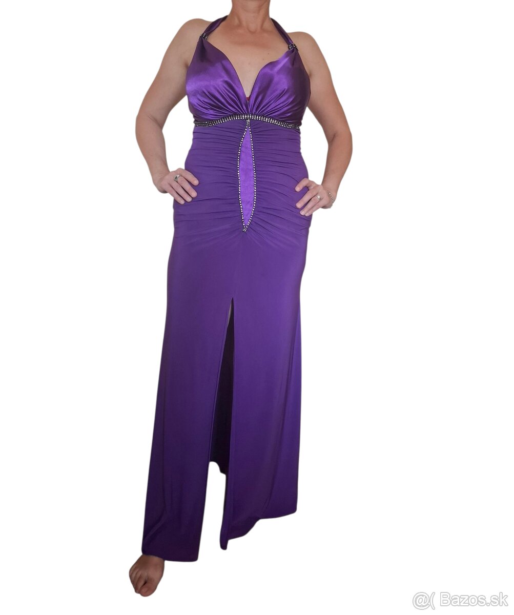 Fialové plesové šaty - 4