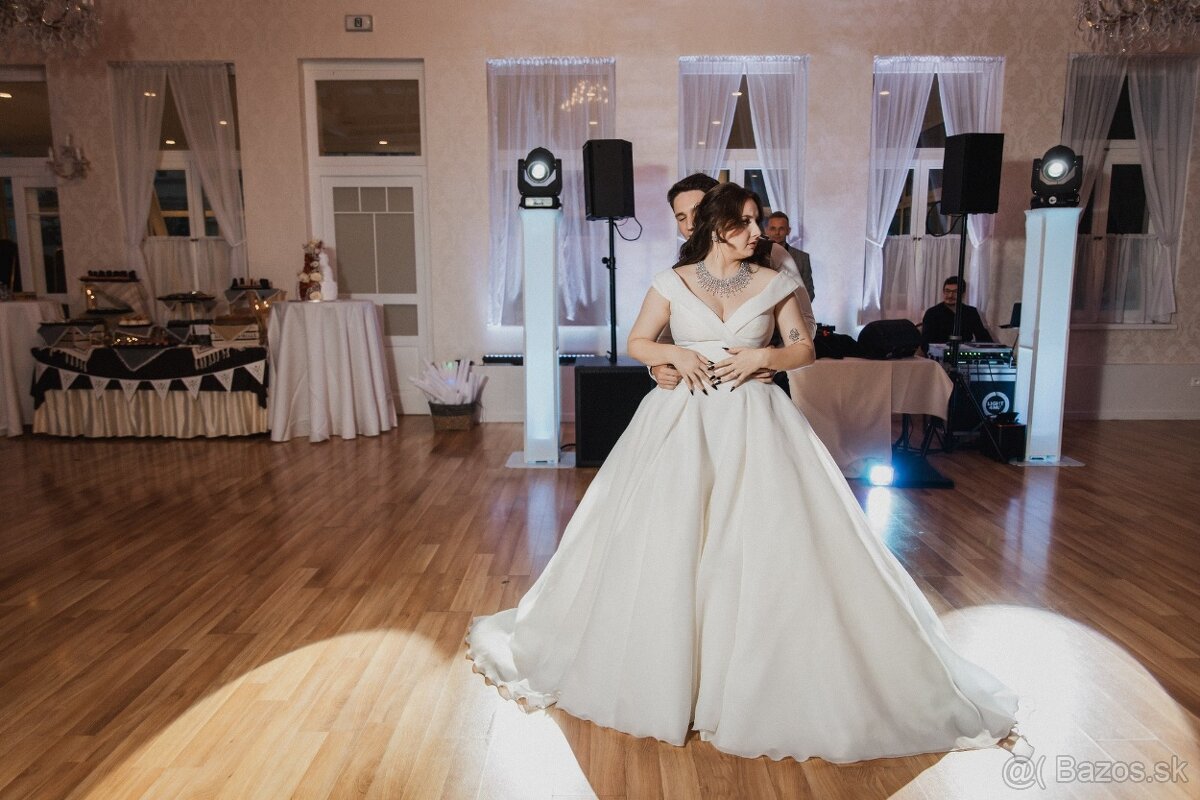 Svadobné šaty, veľkosť 38, princeznovský štýl - 4