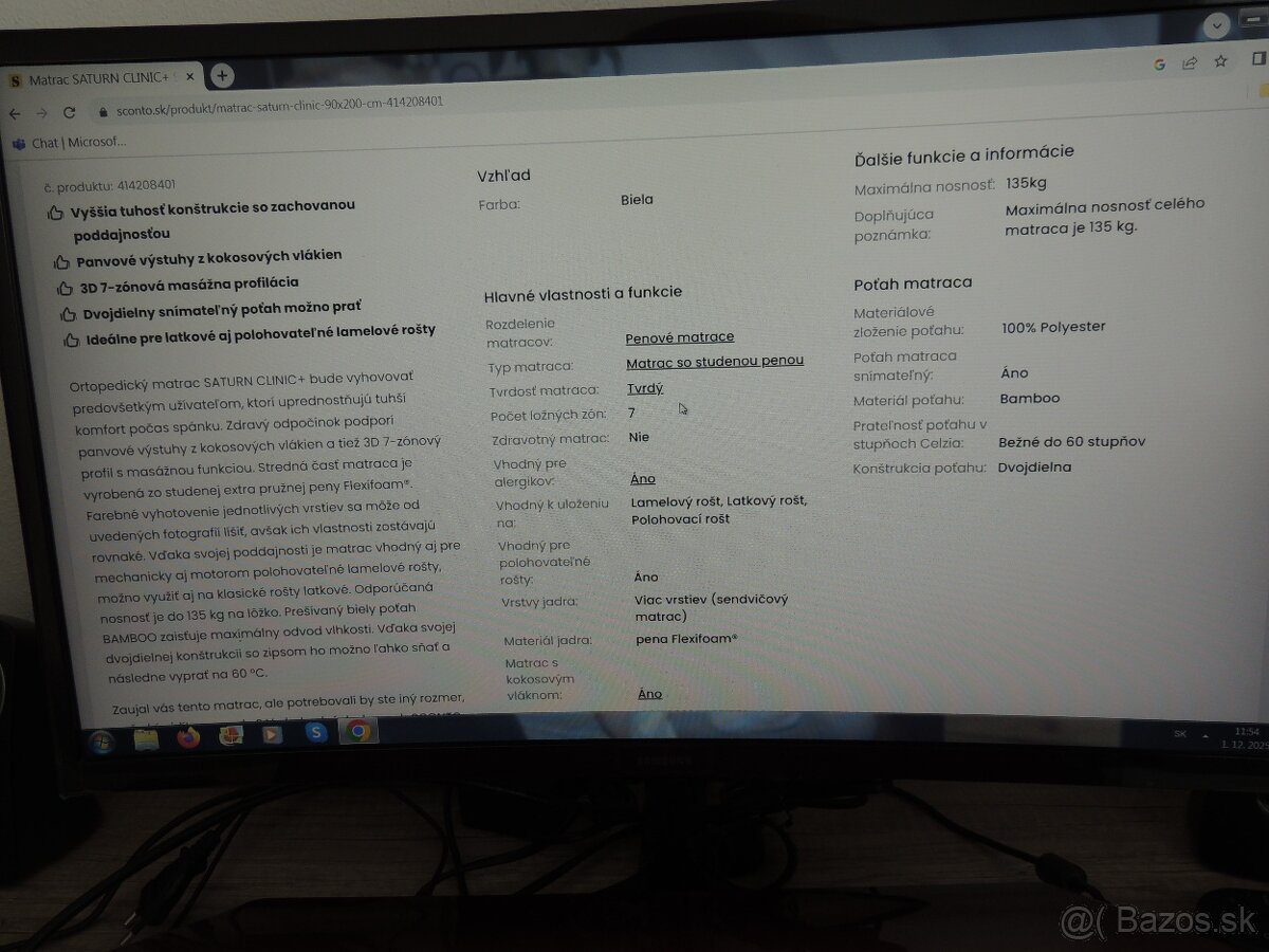 PREDAM UPLNE NOVE NEPOUZITE MATRACE 90-200 - 4