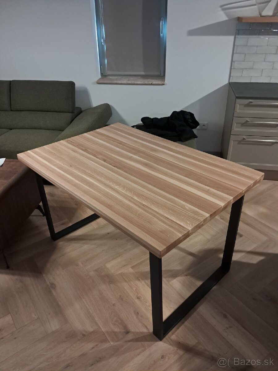 Jedálenský stôl, dubový masív - 4