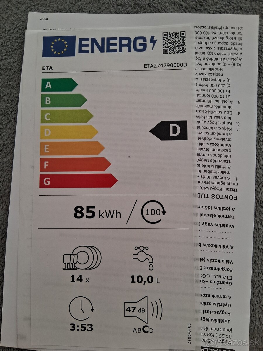 Umývačka riadu ETA - 4