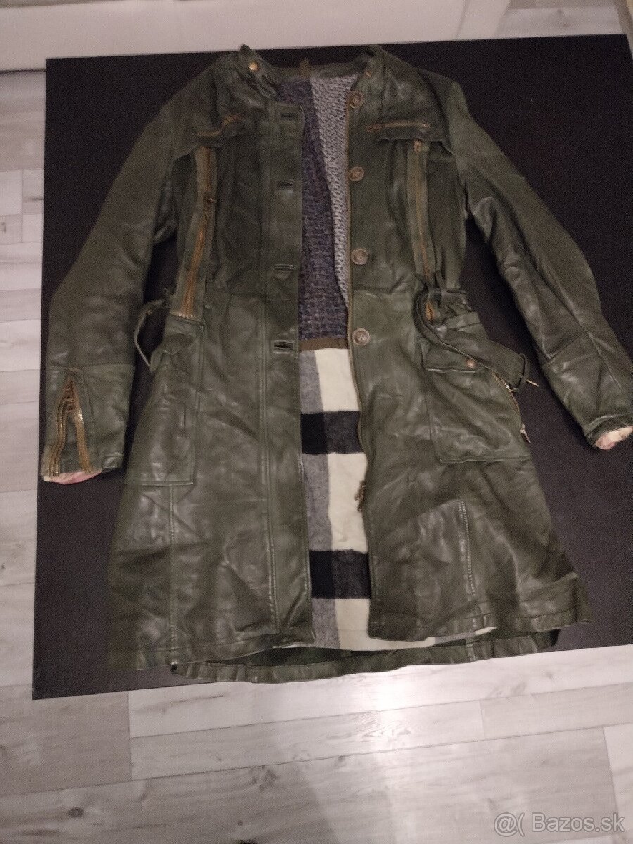 kožený kabát, veľkosť 42, M/L - 4