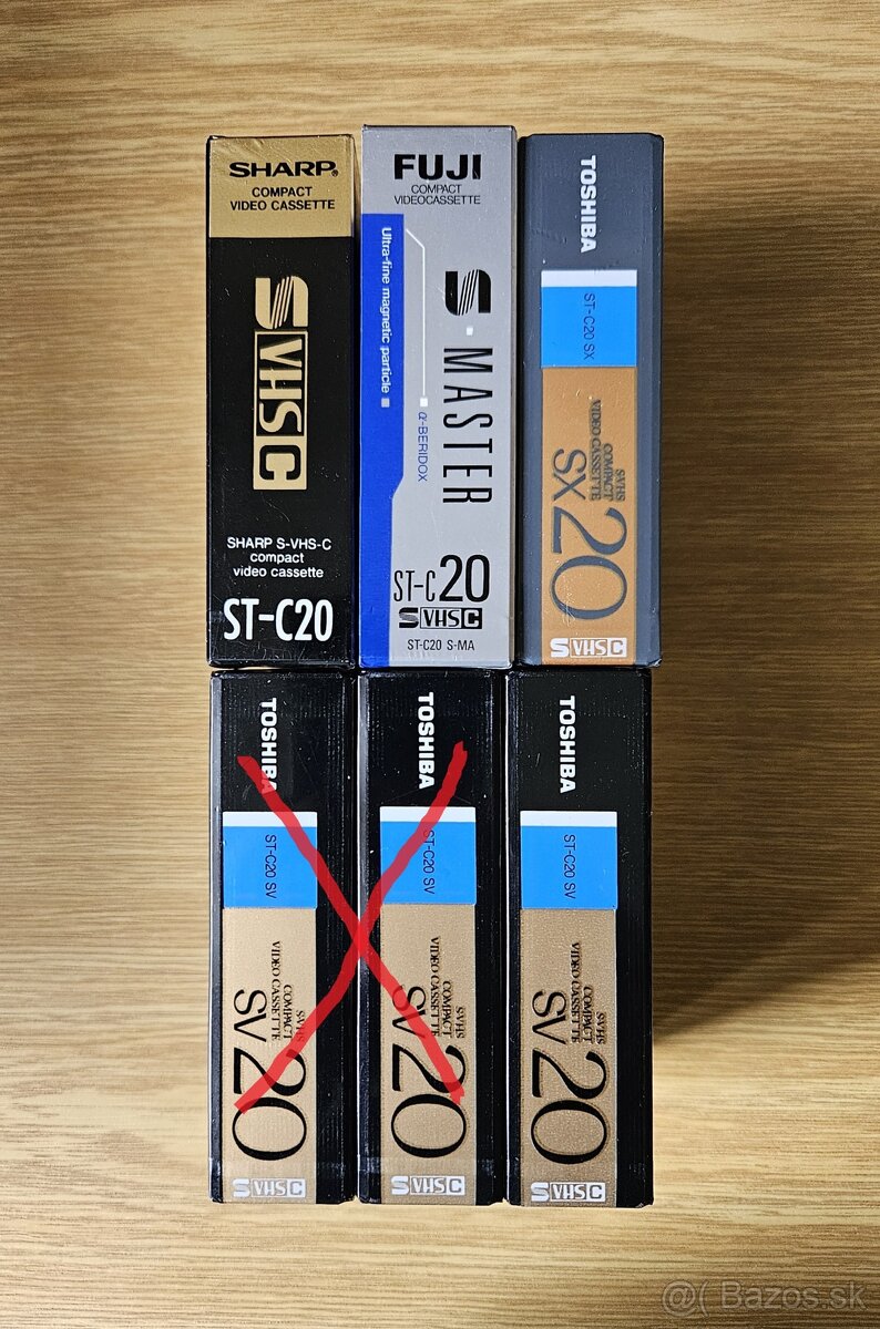 FUJI-SHARP-TOSHIBA Profi kamerové videokazety S-VHS-C - 4