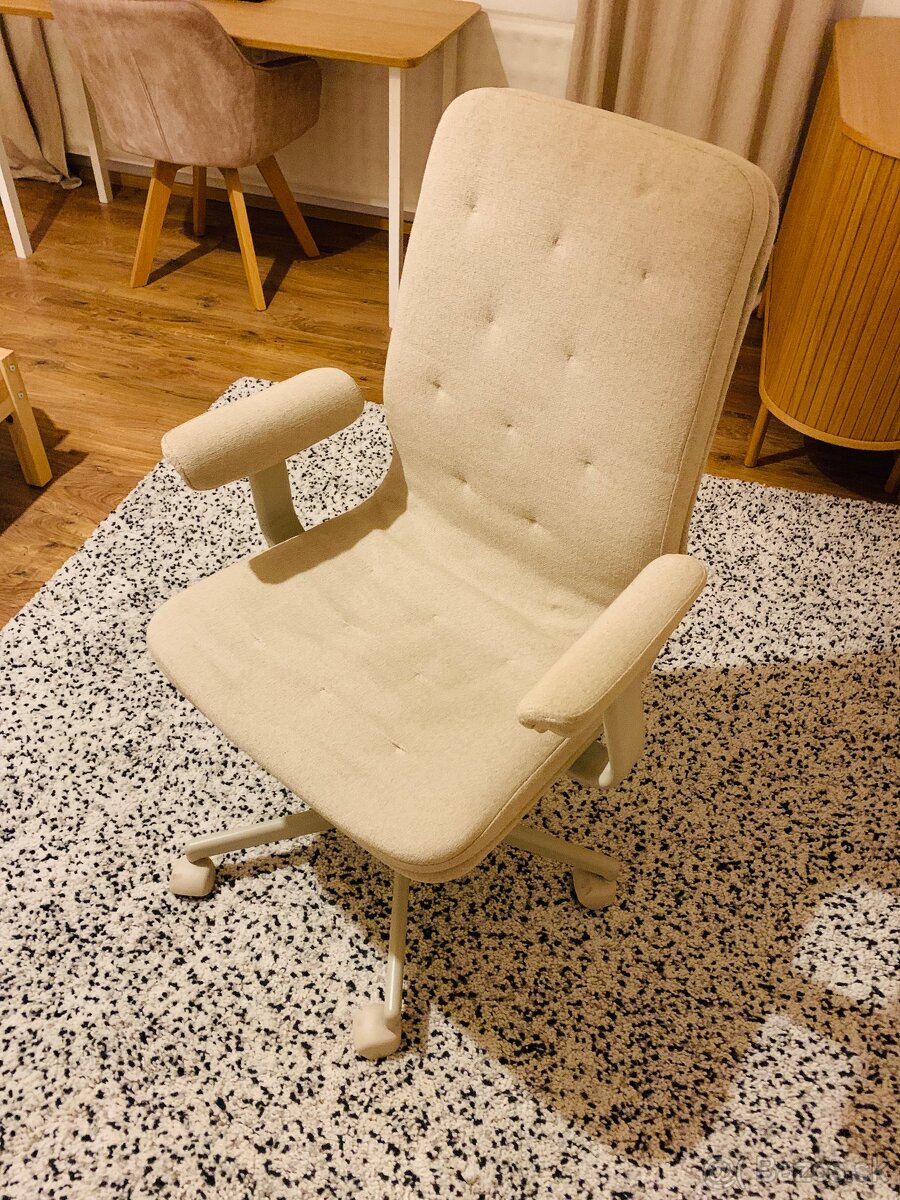 MULLFJÄLLET Konferenčná stolička s kolieskami, Naggen béžová - 4