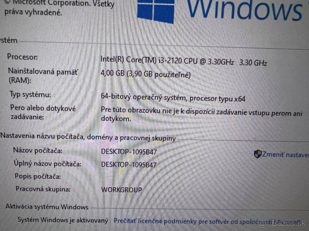 Počítač DELL.Intel i3-2120 2x3,30GHz.4gb ram.250gb HDD - 4