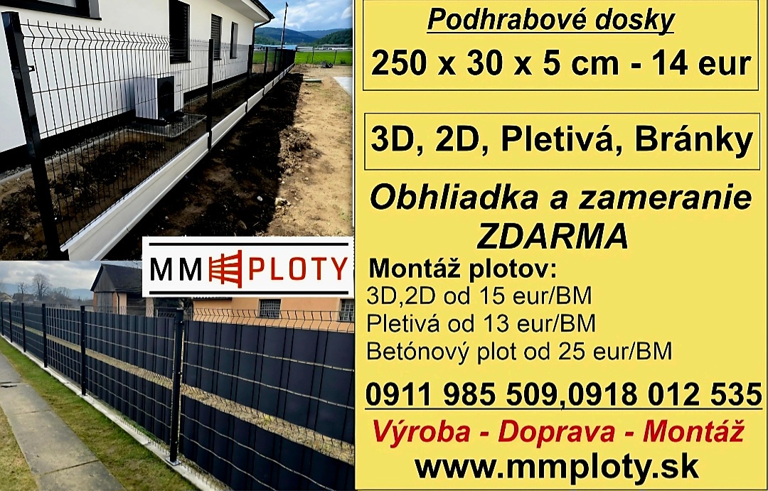 Betonovy plot, podhrabove dosky 3d,2d,Montáž - 4