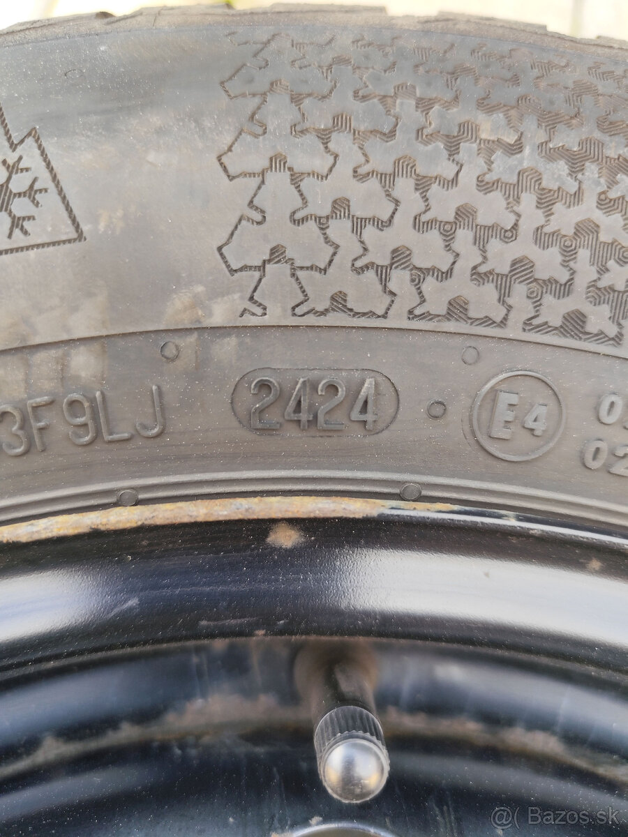 195/65 R15, zimné pneumatiky + plechové disky - 4