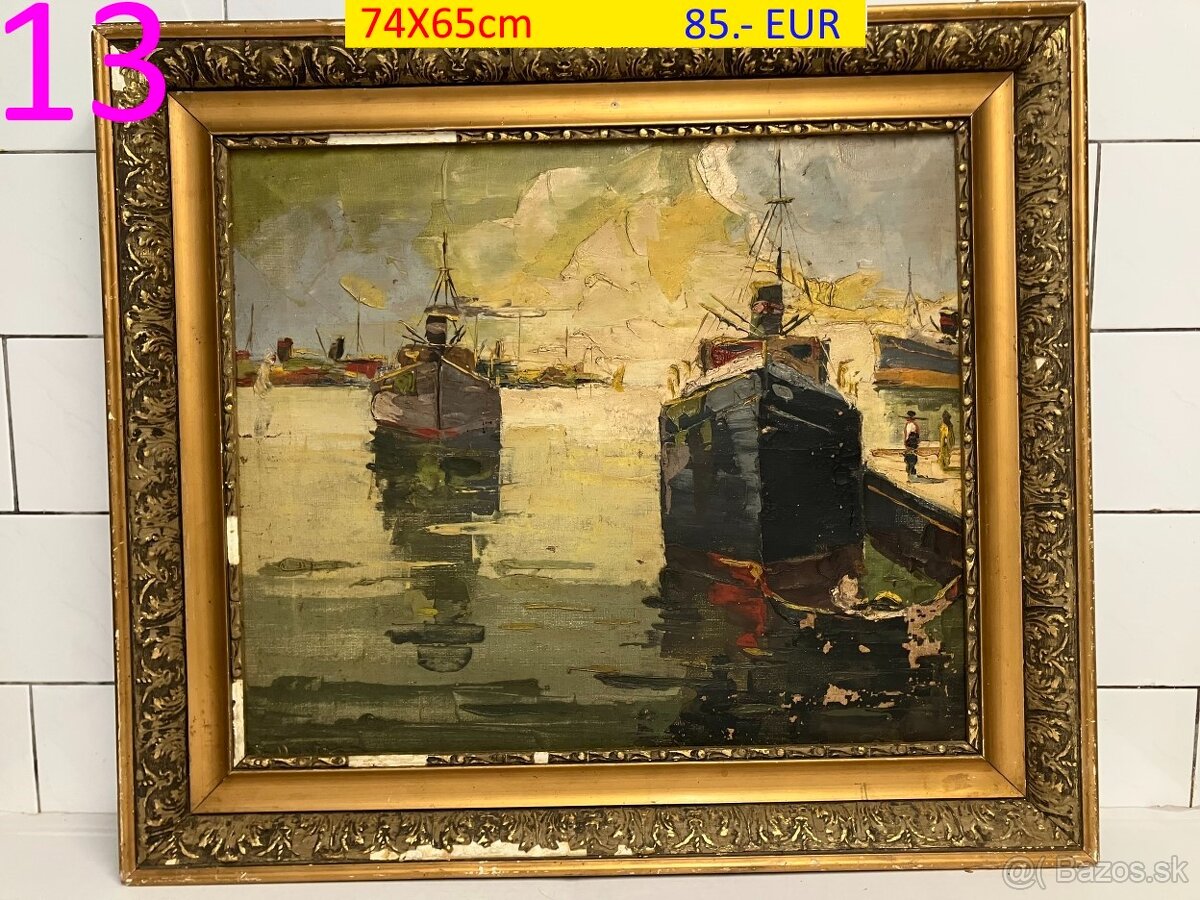 Obrazy olejomaľby rôzne tematiky viac kusov - 4