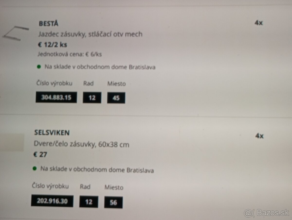 skrinky Ikea Besta - šuflíková, biela farba vysoký lesk - 4
