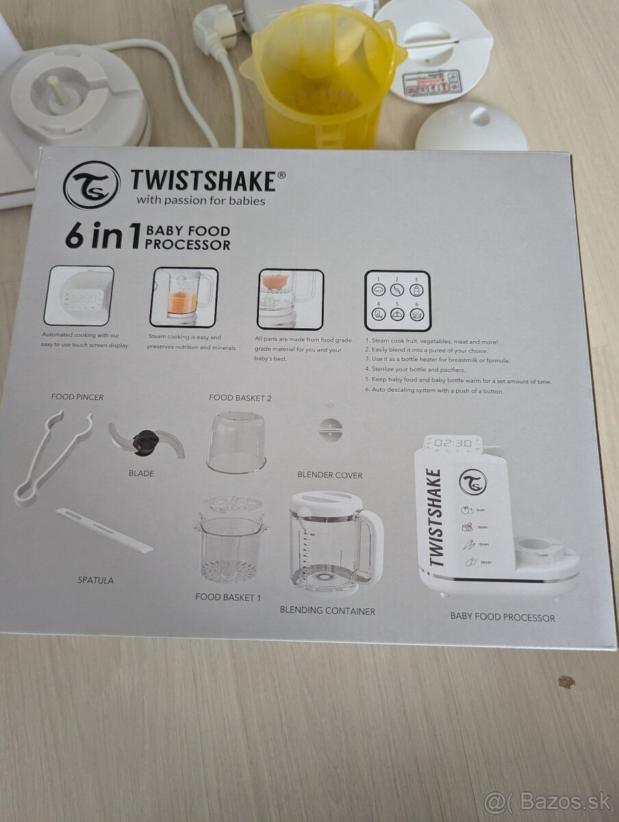 TWISTSHAKE 6in1 Baby Food Processor multifunkčný robot biely - 4