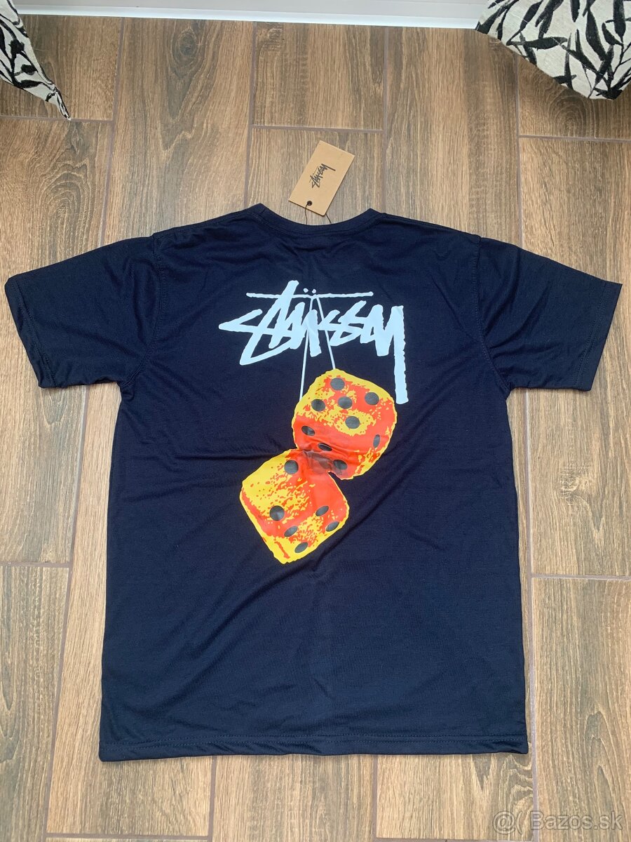 Tmavo modré stussy tričko - 4