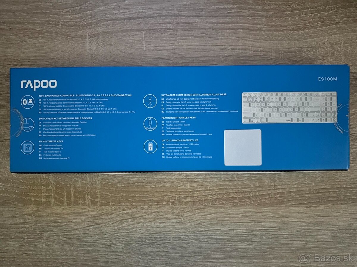 Bezdrôtová klávesnica Rapoo E9100M – úplne nová, len otvoren - 4