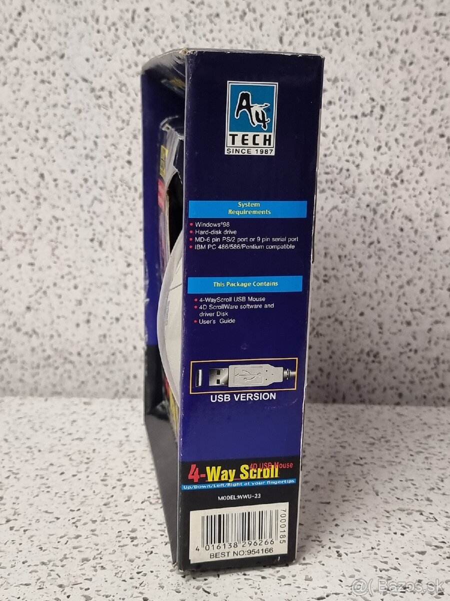 myš A4Tech USB 4-Way Scrolling Mouse 》rare retro hardware - 4