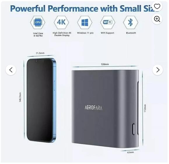 Mini PC Desktop Computer, Core i5-8279U 2.4GHz - 4