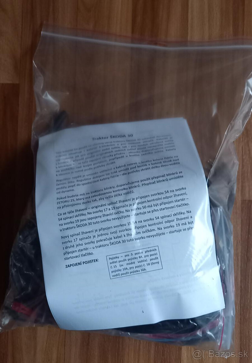 kabeláž na traktor ŠKODA 30 - 4