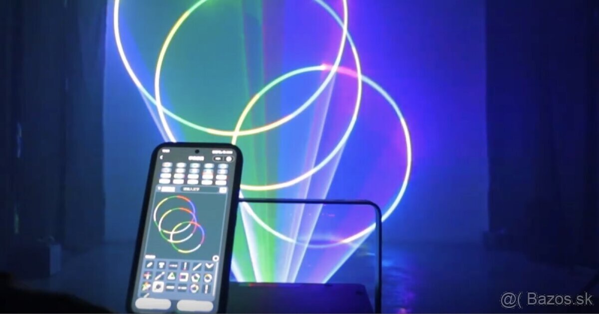 Laser RGB silný 3W - Bluetooth, plnofarebný - 4