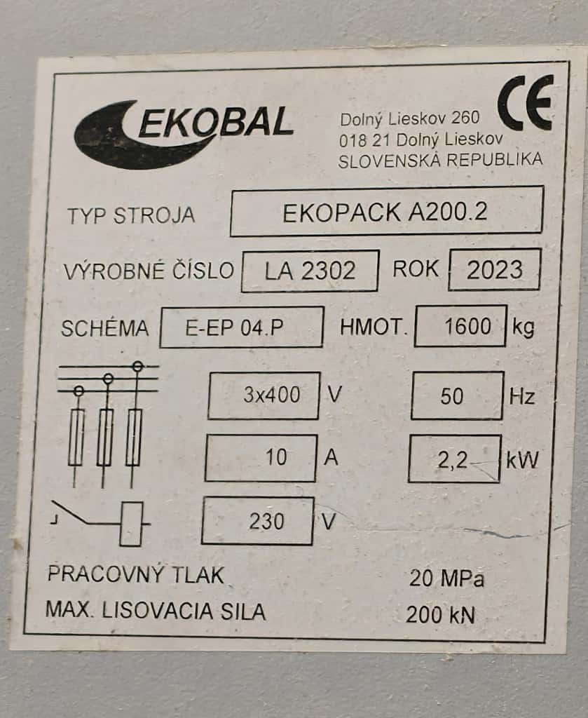 Hydraulický paketovací lis EKOPACK 200.2 - 4