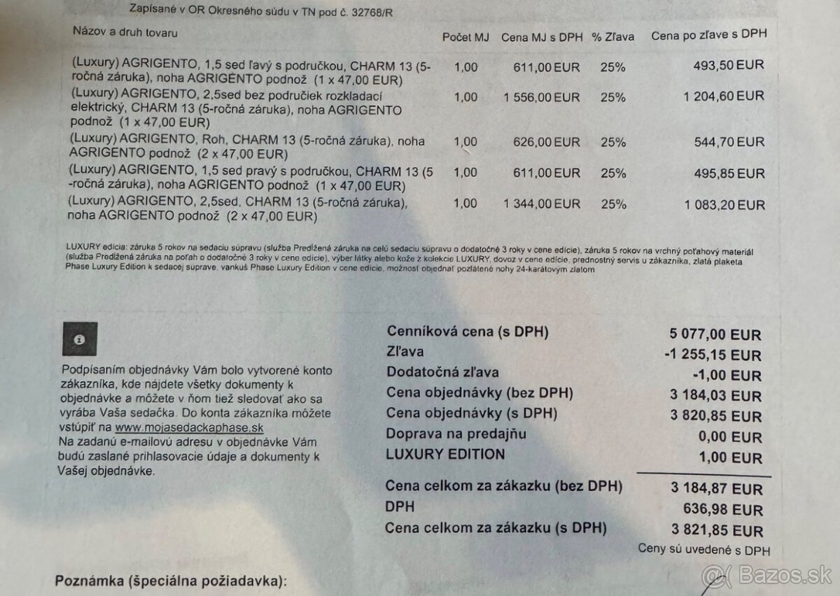 Sedacia súprava Phase - 4