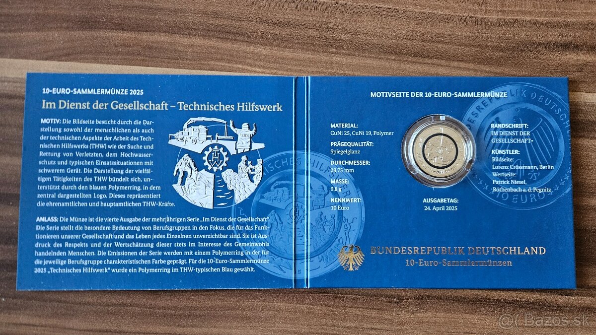10 Euro Nemecko 2025 "A" - Technická pomoc (PROOF) - 4