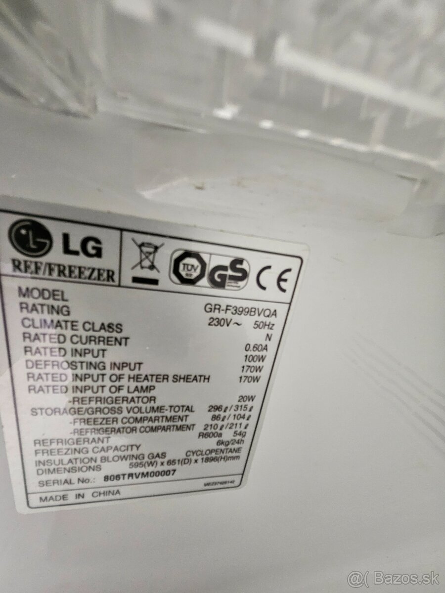 Predám Chladničku LG 190cm No Frost - 4