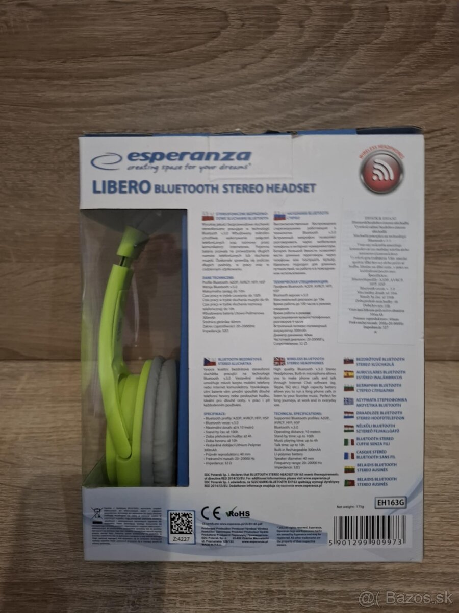 Bezdrôtové stereo slúchadlá Esperanza Libero Bluetooth - 4