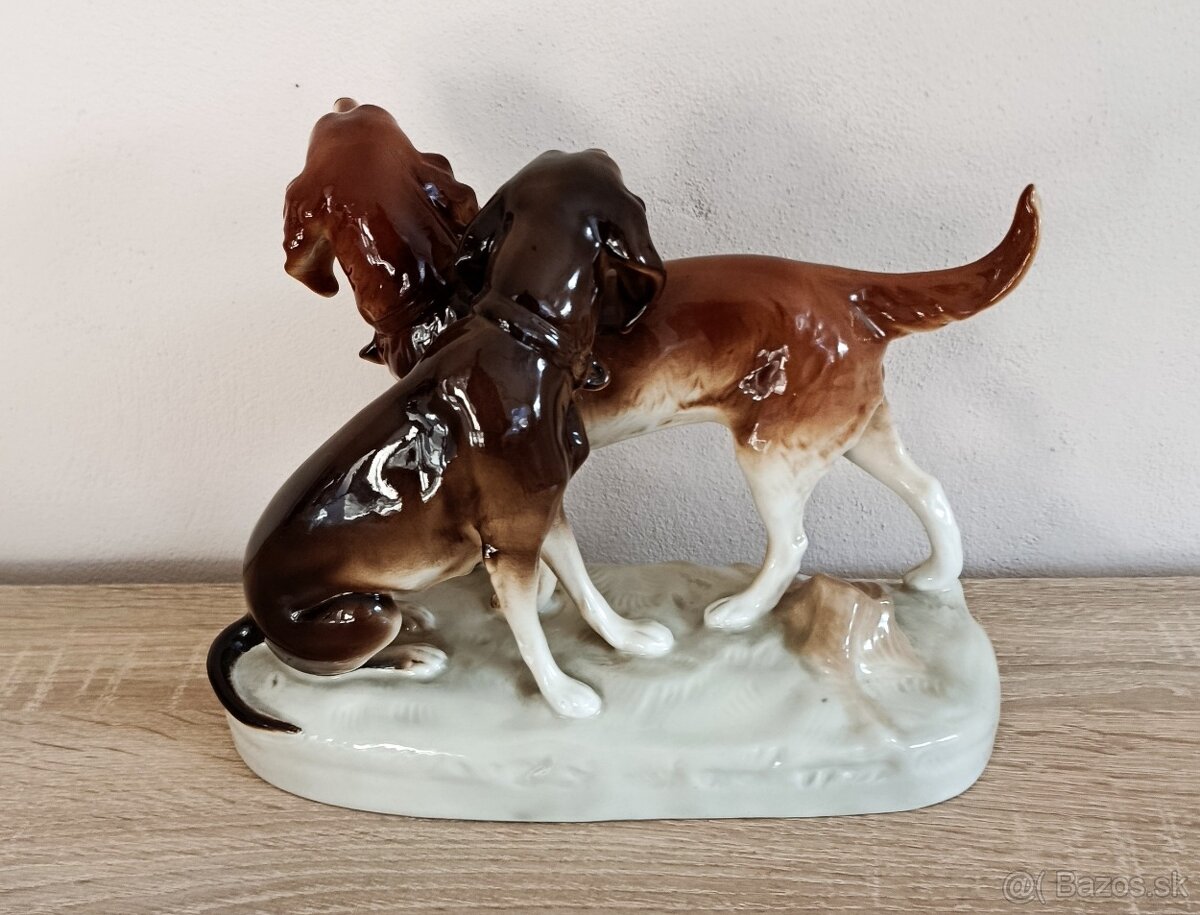 Dve sošky psov.Značka Royal Dux - 4