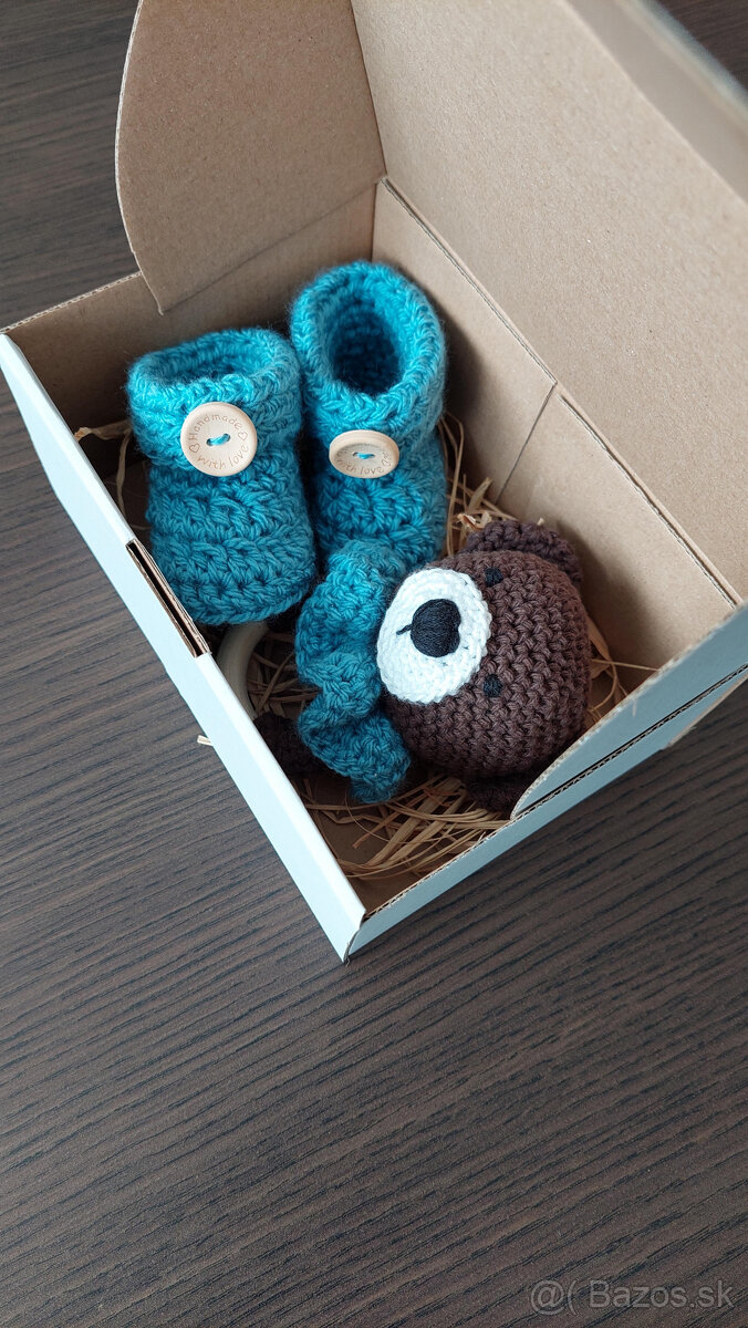 Hackovany set (hryzatko + papucky) – medved 6 - 4